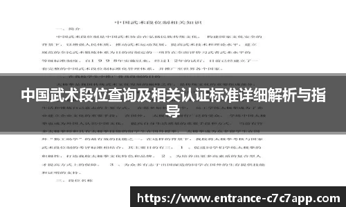 中国武术段位查询及相关认证标准详细解析与指导