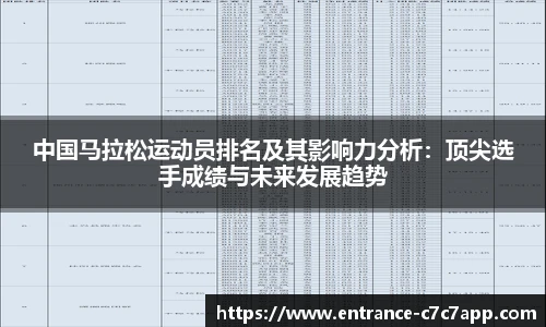 中国马拉松运动员排名及其影响力分析：顶尖选手成绩与未来发展趋势