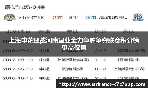 上海申花迎战河南建业全力争胜争夺联赛积分榜更高位置